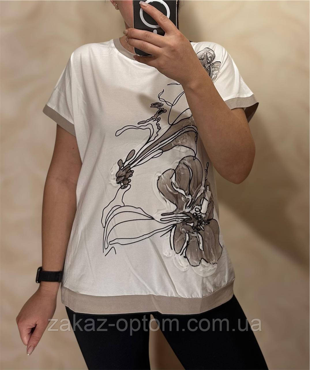 Футболка жіноча оптом (M-2XL) Китай 25018-133707