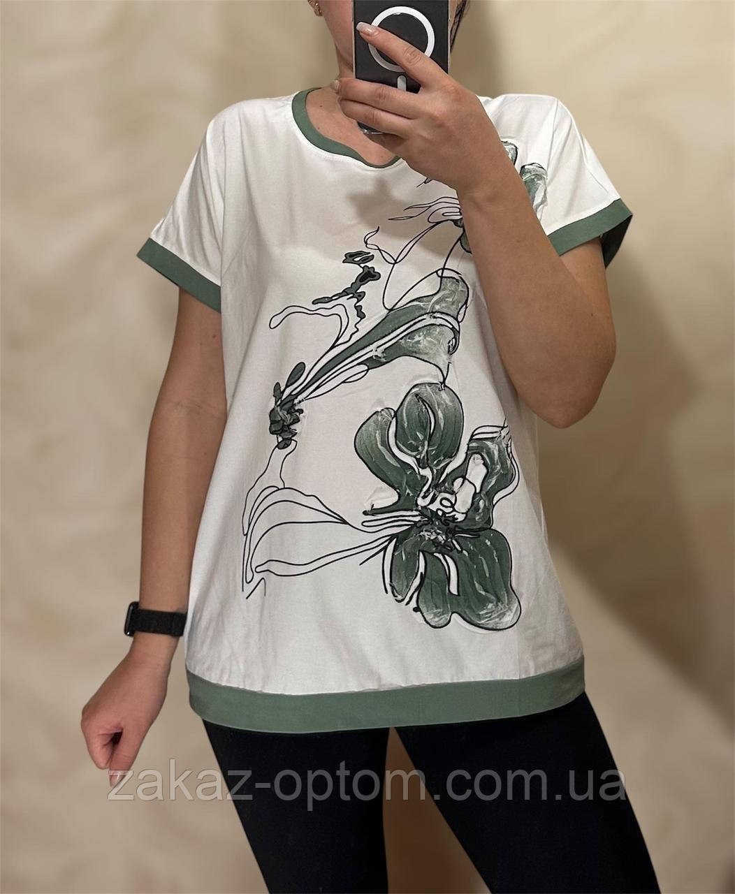 Футболка жіноча оптом (M-2XL) Китай 25018-133708