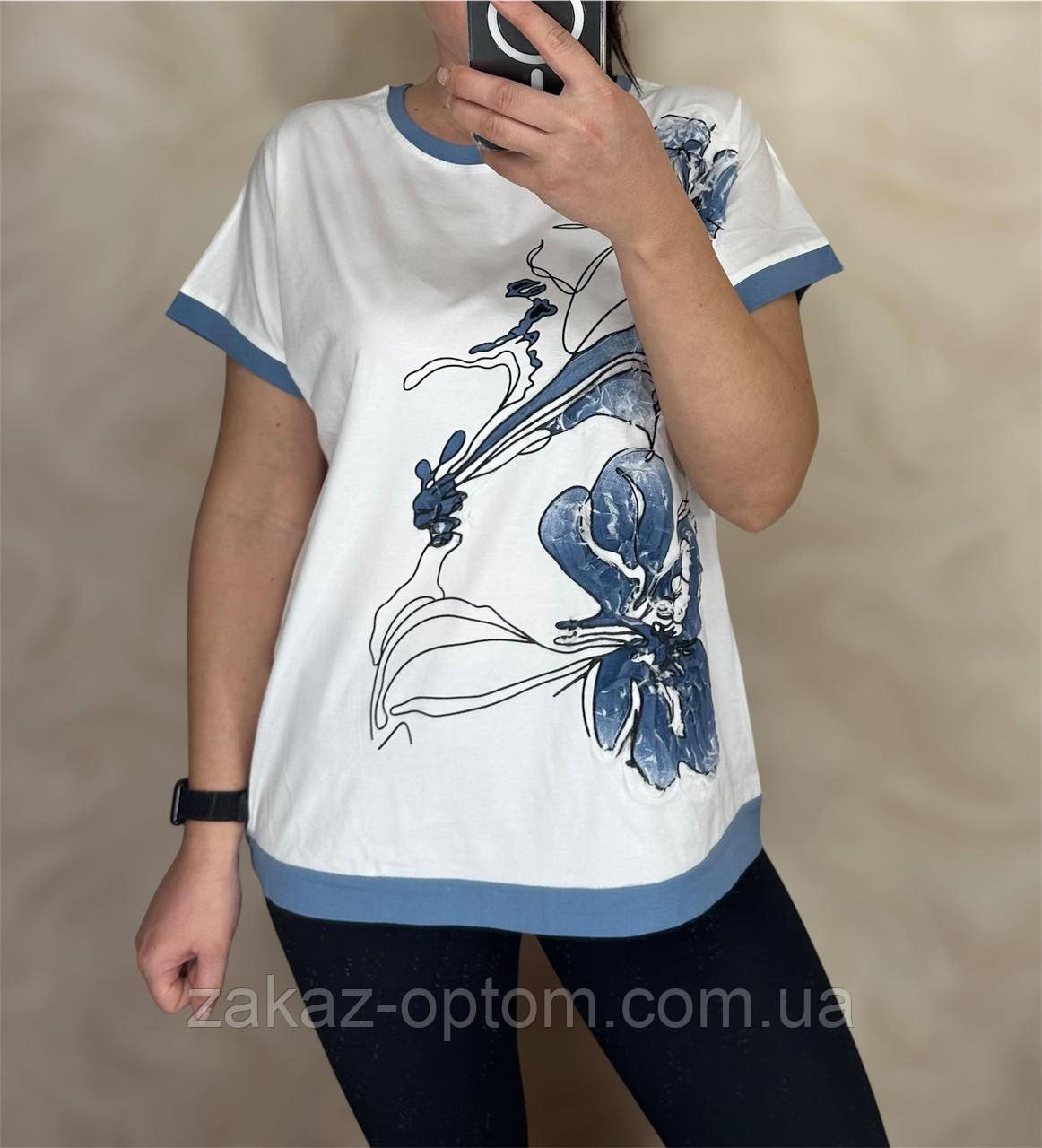 Футболка жіноча оптом (M-2XL) Китай 25018-133710