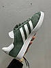 Кросівки чоловічі Adidas Gazelle Green White Khaki Адідас Газель зелені кеди низькі на кожен день замша, фото 9