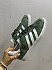 Кросівки чоловічі Adidas Gazelle Green White Khaki Адідас Газель зелені кеди низькі на кожен день замша, фото 8