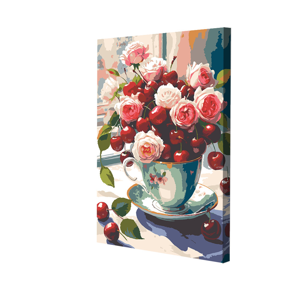 Картина за номерами Riviera Blanca Вишневий букет 28x40 см (RB-1121)