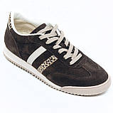 Жіночі замшеві кеди шоколадного кольору з леопардовими вставками на шнурівці Frivoli F825-83-55Т розмір 36, фото 2