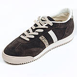 Жіночі замшеві кеди шоколадного кольору з леопардовими вставками на шнурівці Frivoli F825-83-55Т розмір 36, фото 9