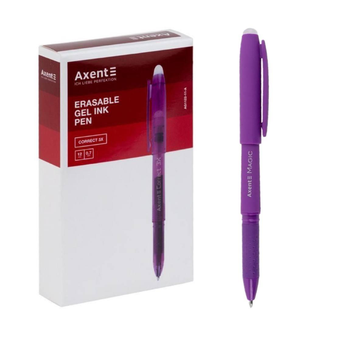 Ручка пиши-стирай гелева фіолетова 0,7 мм Axent Magic 1123, фото 1