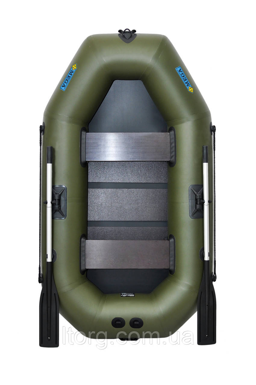 Човен пвх надувний гребний 2-місний ΩMega 220LS хакі, фото 1
