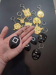 Брелок Маска Гра в кальмара метал