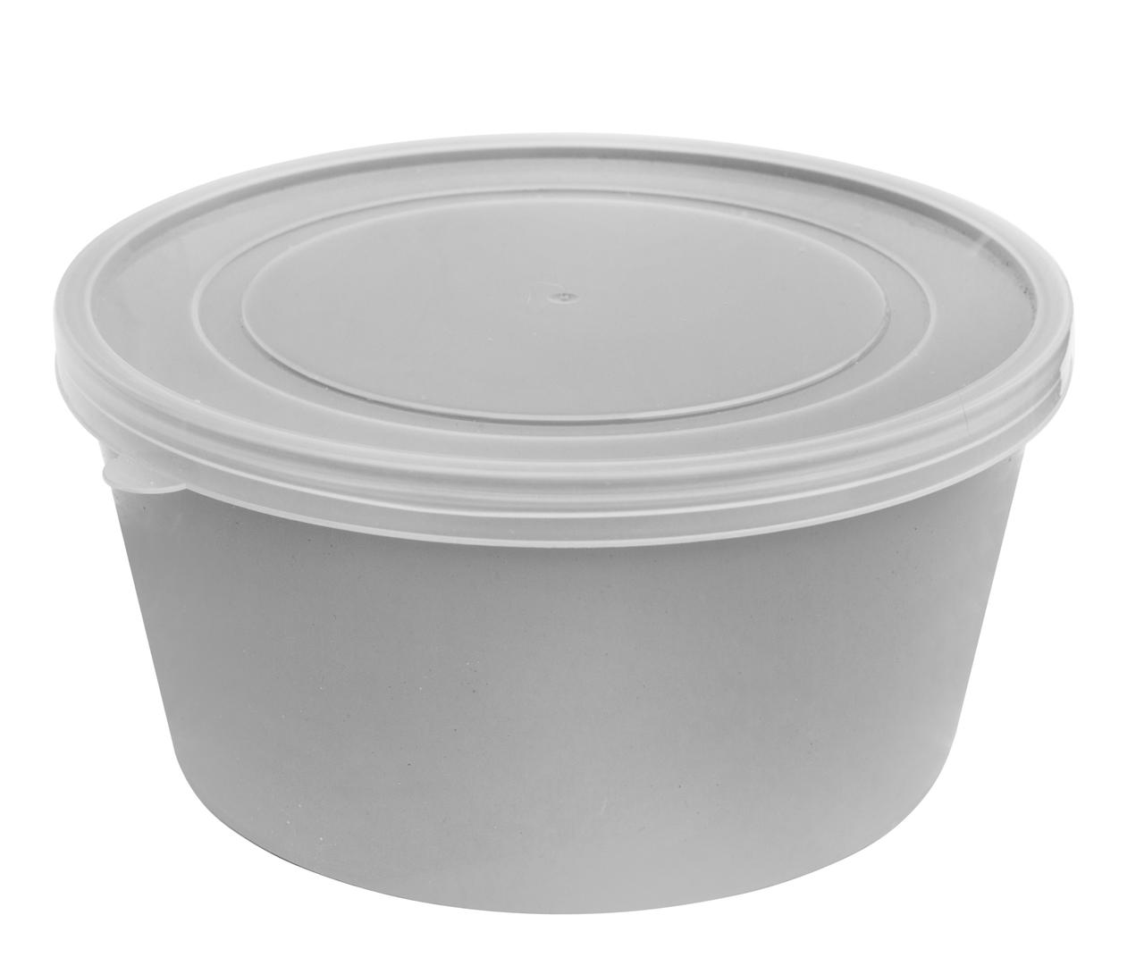 Ємність кругла 2,5 літра сіра Ø 25 см h=11 см (ПолімерАгро)