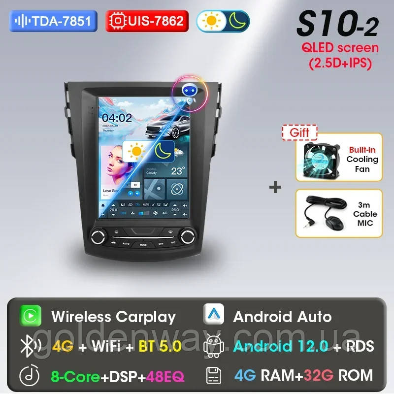 Штатна автомагнітола Android для Toyota RAV4 Rav 4 2005-2013 Tesla Style S10-2 DSP 4/32Гб 8 CORE 4G Carplay 1