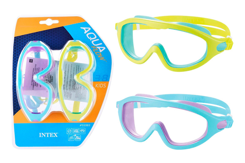 Маски для плавання 2 шт в наборі INTEX блакитна та салатова 55983 від 3-8 років