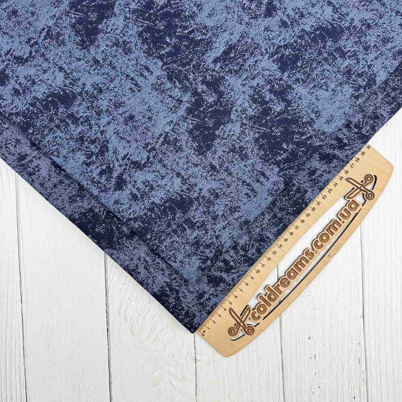 Стрейч кулір "Темно синій мрамор" - 180см. (ротація), фото 1