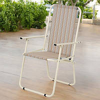 Стілець «Дачний» d18 мм текстилен Бежева смуга