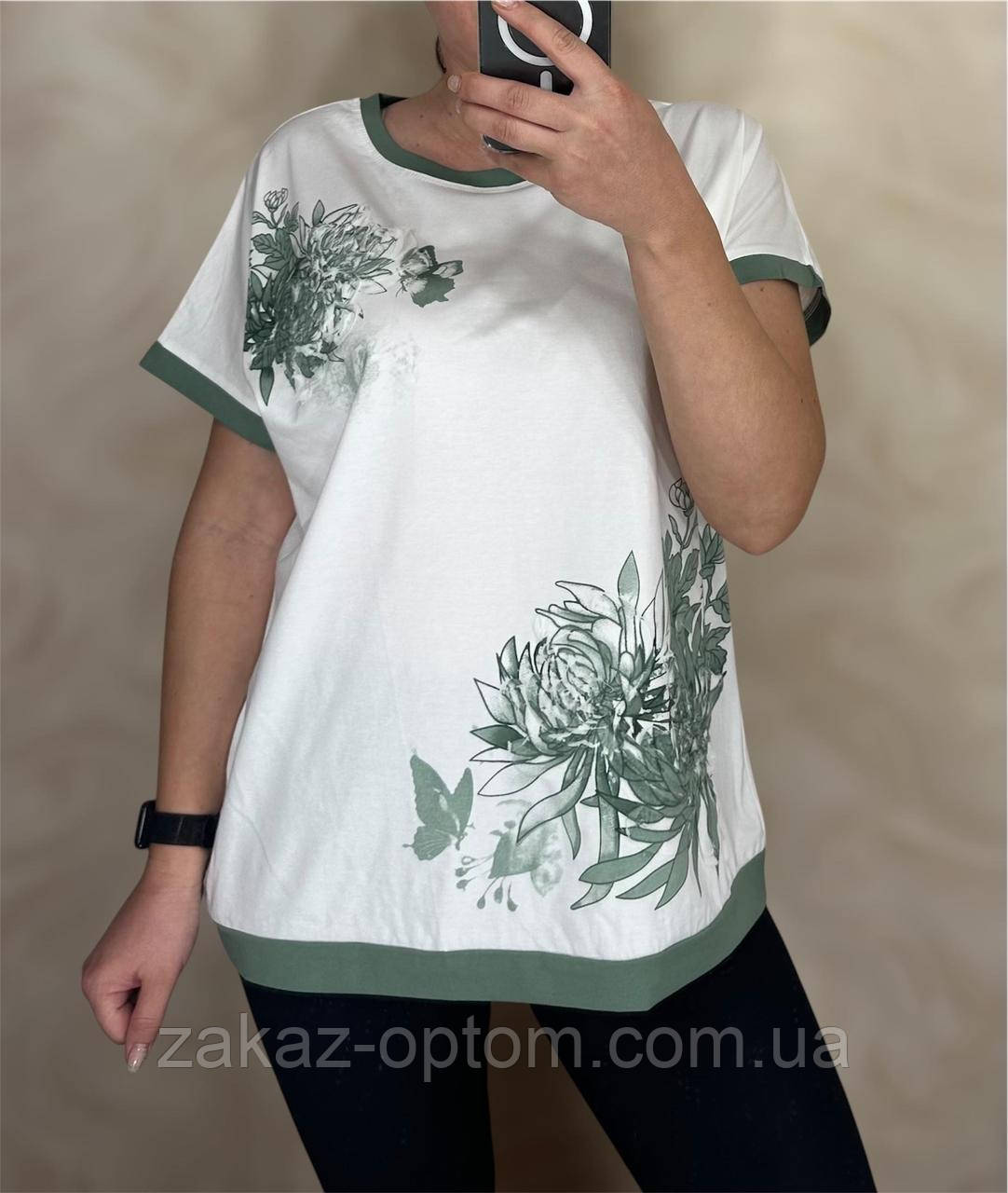 Футболка жіноча оптом (M-2XL) Китай 25019-133724