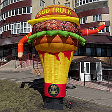 Надувний бургер аеромен рукомах для реклами фудтрака та заходів 4м, фото 3
