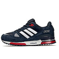 Сині демісезонні чоловічі замшеві кросівки Adidas ZX 750 Адідас Зет Ікс 500