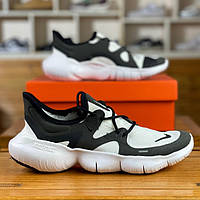 Чорно-білі текстильні чоловічі кросівки Nike Free Rn 5.0 Black White Демісезонні Найк Фрі 5.0