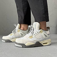 Демісезонні сірі жіночі шкіряні кросівки Jordan 4 Retro SE Craft Photon Dust Найк аїр Джордан 4