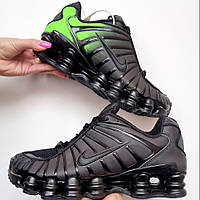 Чорно-зелені текстильні чоловічі кросівки Nike Shox TL змінюють колір Найк Шокс  Демісезонні