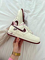 Білі жіночі шкіряні кросівки Nike Air Force 1 Демісезонні кросівки Найк Аір Форс 1