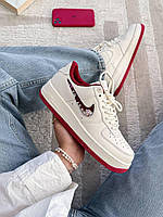 Білі жіночі шкіряні кросівки Nike Air Force 1 Демісезонні кросівки Найк Аір Форс 1