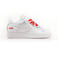 Білі шкіряні чоловічі кросівки Nike Air Force 1 Supreme Laces Демісезонні Найк аїр Форс 1
