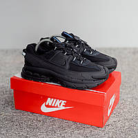 Чорні шкіряні демісезонні чоловічі кросівки Nike Zoom Vomero Roam Black Premium Найк Зум Роам