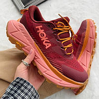 Бордові текстильні жіночі кросівки Hoka Skyline-Float X Bordo Peach Демісезонні кросівки Хока