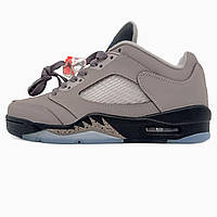 Сірі шкіряні чоловічі кросівки NikeAir Jordan 5 Retro Найк аїр Джордан 5 Демісезонні
