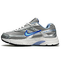 Сірі шкіряні жіночі кросівки Nike Initiator W Silver Blue Демісезонні кросівки Найк