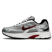 Сірі шкіряні жіночі кросівки Nike Initiator W Silver Red Демісезонні кросівки Найк
