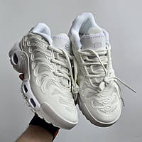 Білі текстильні жіночі кросівки Nike Air Max Plus Drift / Демісезонні Найк Тн Дріфт