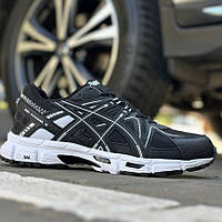 Чорні шкіряні чоловічі кросівки Asics Gel-Kahana 8 Демісезонні кросівки текстильні чоловічі кросівки Asics Gel-Kahana 8 All Black