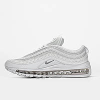 Білі шкіряні жіночі кросівки Nike Air Max 97 White Демісезонні кросівкиНайк Аір Макс 97