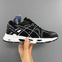 Чорні шкіряні жіночі кросівки ASICS Gel-Kahana 8 Демісезонні кросівки Асікс