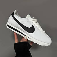 Білі шкіряні жіночі кросівки кроссовки Nike Cortez Демісезонні кеди Найк Кортез