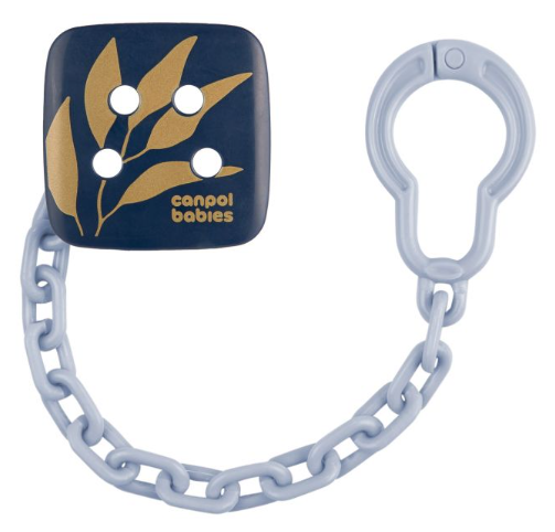 Canpol babies Ланцюжок до пустушки GOLD блакитний