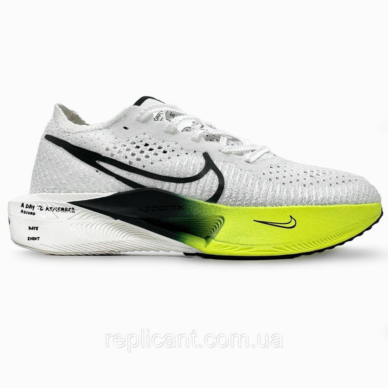 Мужские кроссовки Nike  Air ZoomX VaporFly 3 White/Green кросівки унісекс Nike, фото 1