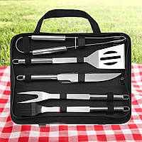Набір для барбекю Dynasty 5 предметів Гриль набір Grilland BQ-5001 у зручному чохлі