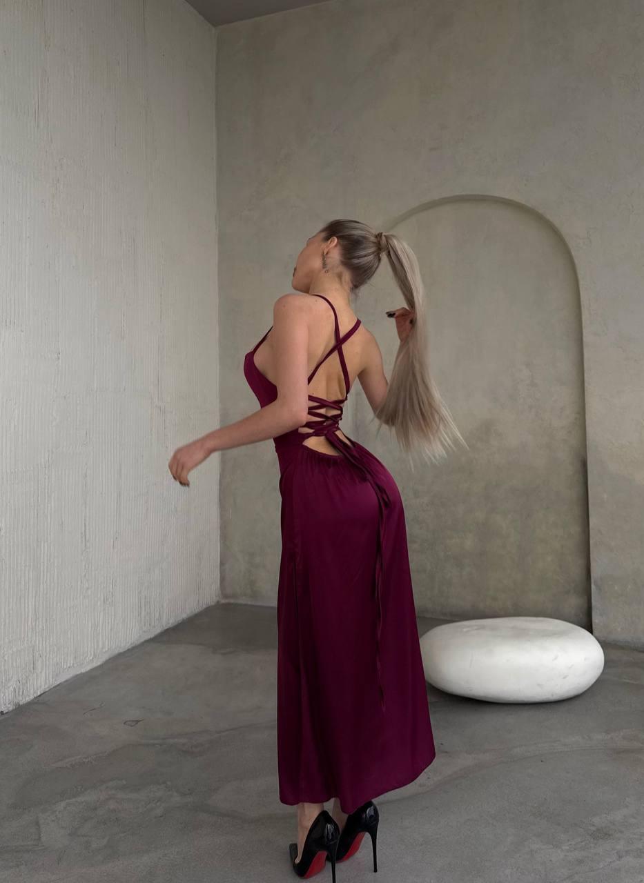 Сукня-комінація жіноча з шовку зі шнуровкою на спині (Норма), фото 1