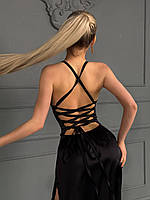 Сукня-комінація жіноча з шовку зі шнуровкою на спині (Норма), фото 10