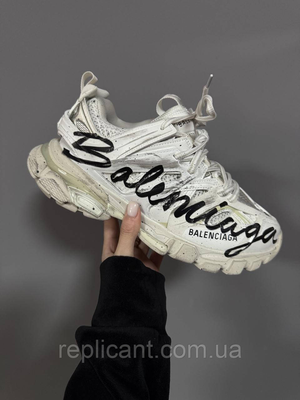 Женские кроссовки Balenciaga DIRTY WHITE / BLACK LOGO premium кросівки унісекс Balenciaga, фото 1
