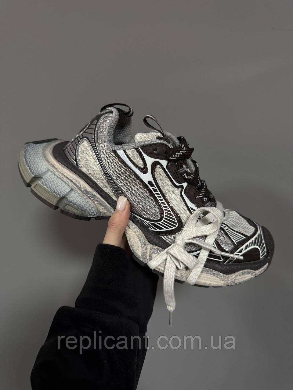 Женские кроссовки Balenciaga BROWN SILVER BEIGE premium кросівки унісекс Balenciaga, фото 1