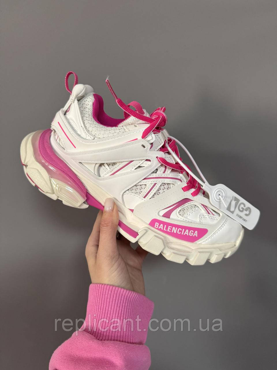 Женские кроссовки Balenciaga WHITE / PINK premium кросівки унісекс Balenciaga, фото 1