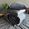 Постільна білизна Washed Cotton графіт полуторна варена бавовна 150х215 см, фото 6
