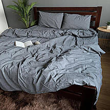Постільна білизна Washed Cotton графіт полуторна варена бавовна 150х215 см, фото 2