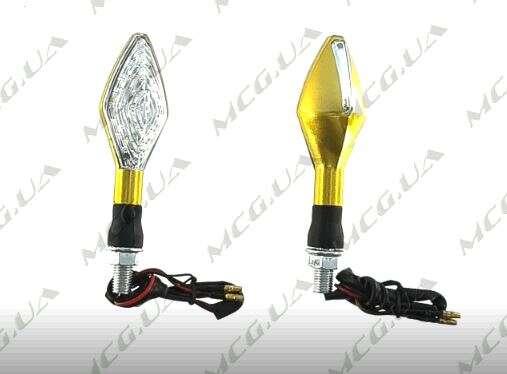 Поворот світлодіодний, човен (15 LED, жовтий, біле скло) JS