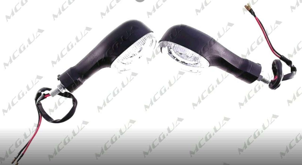 Поворот світлодіодний, овальний (16 LED, чорний, біле скло) JS