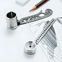 Трафарет линейка для черчения, лекало для черчения 2 шт