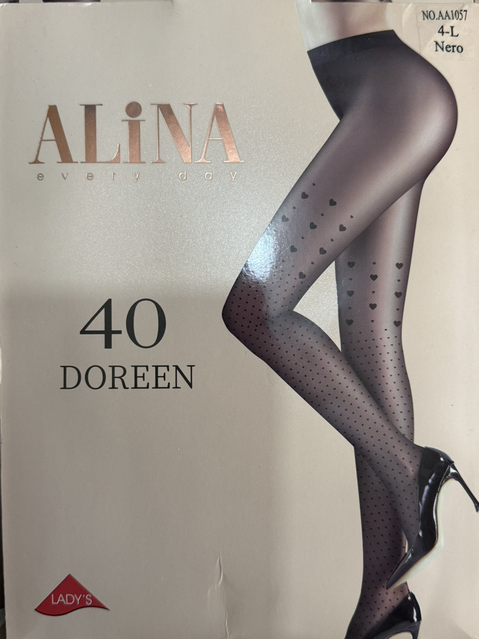 ФАНТАЗІЙНІ жіночі колготи 40 ден DOREEN, сердечка /крапочка . ALINA.