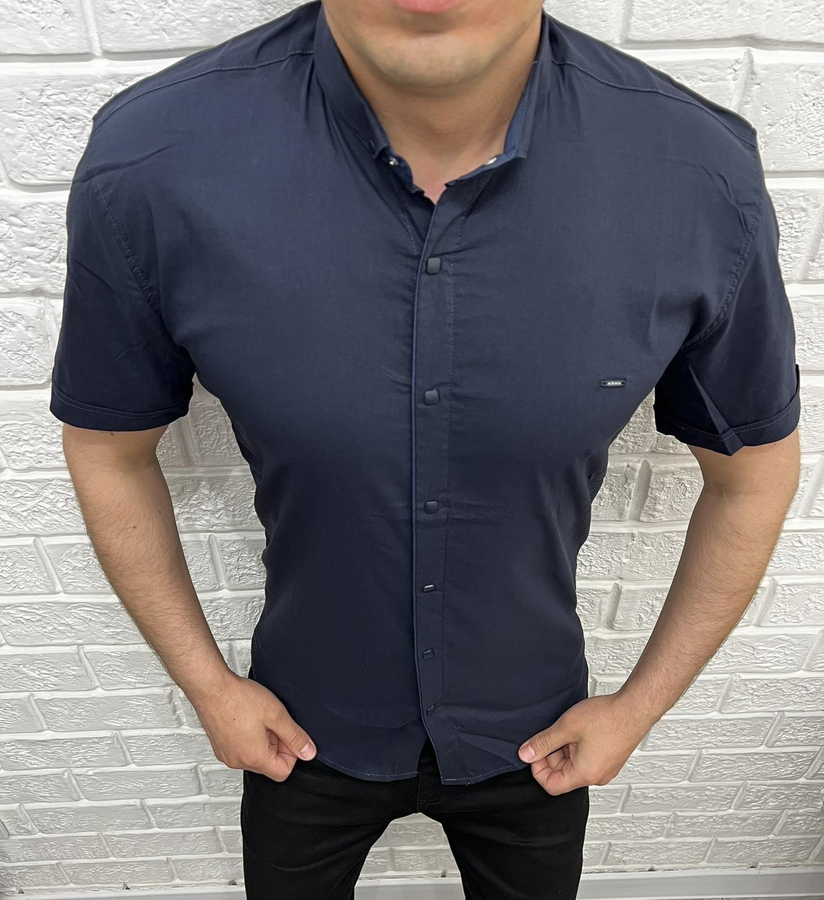 Сорочка чоловіча VARETTI S-XXL арт.1393, Колір Темно-синій, Міжнародний розмір M, Розмір чоловічого одягу (RU)